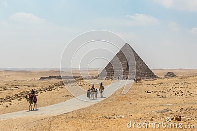 The road to the Great Pyramid of Menkaure Editorial Stock Photo