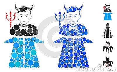 Road to Hell Monster Mosaic Icon of Round Dots Stock Photo