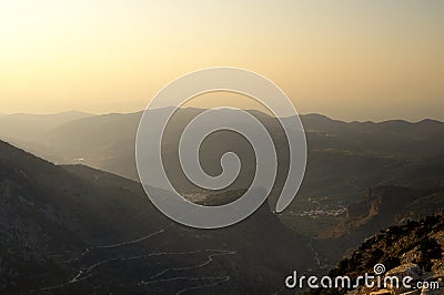 Road to Lassithi plateau at Stock Photo