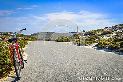 The Road to Lighthouse Stock Photo