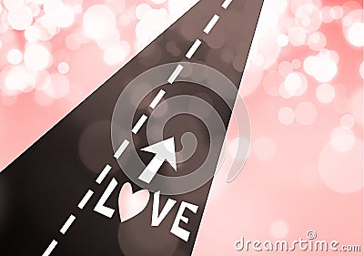 Road to love heart Stock Photo