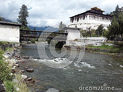 Road to Monastery, Paro, Bhutan. Stock Photo