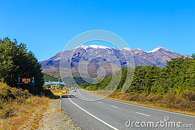 Road to Mount Ruapehu Stock Photo