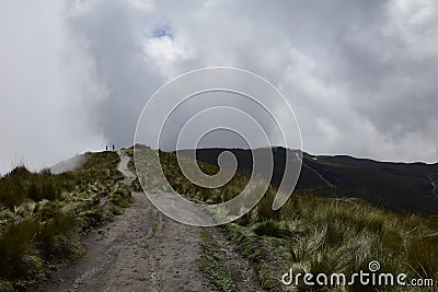 the road to the mountains in the vicinity Rucu Pichincha volcano, Andes mountains. Pichincha Volcano. Quito Stock Photo