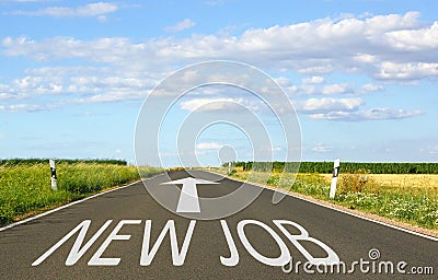 Road to a new job Stock Photo