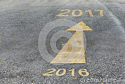 Road to new year from 2016 to 2017 Stock Photo