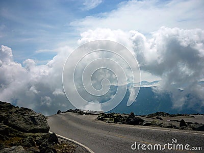 The Road to Nowhere on a Mountain Top Stock Photo