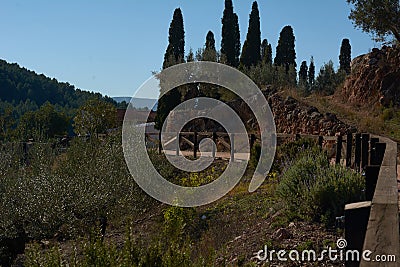 Road to peace and tranquility in autumn Stock Photo