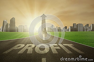 The road to raise profit Stock Photo