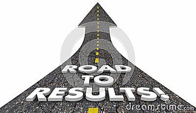 Road to Results Outcome Effective Work Project Road 3d Illustration Stock Photo