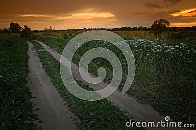 The road to the Russian heartland. Stock Photo