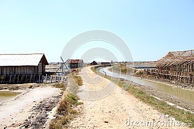 The road to the salt fields Stock Photo