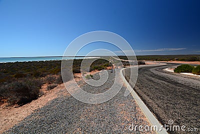 Road to Shell Beach. Denham. Shark Bay. Western Australia Stock Photo
