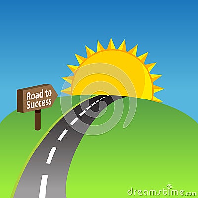 Road To Success Background Vector Illustration