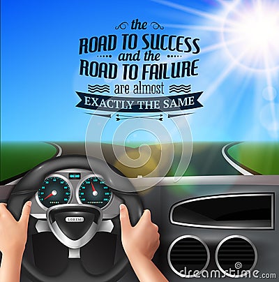 Road To Success Quotes Vector Illustration