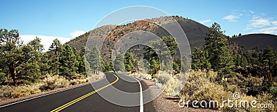 A Road to Sunset Crater Volcano Stock Photo