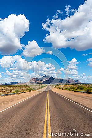 Road to Superstition Mountain Stock Photo