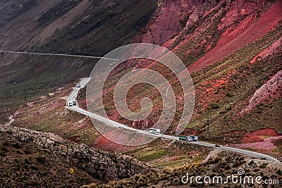 Roadway to Ticlio in Peru Stock Photo