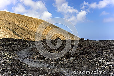 Road to vulcano Caldera Blanca Stock Photo