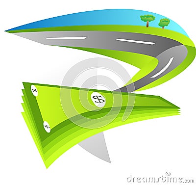 Road to Wealth Vector Illustration