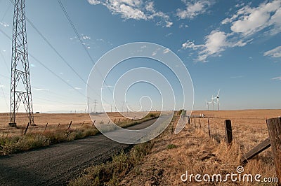 Road to Wind Power Stock Photo