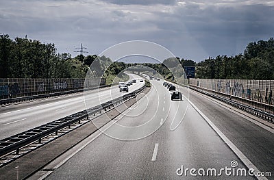 Road traffic on a german autobahn Editorial Stock Photo