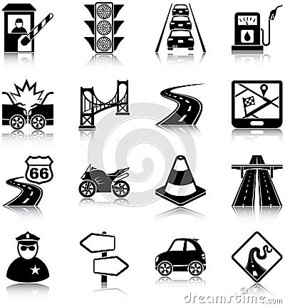 Road traffic icons Vector Illustration