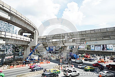 Road transportation and traffic condition during prime time taken in Bangkok Thailand Editorial Stock Photo