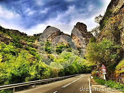 Road, travel, mountain, Rila, Kyustendil Stock Photo