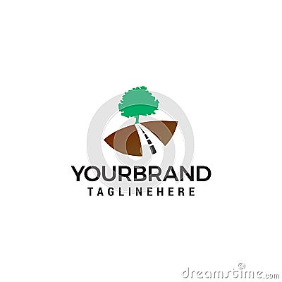 Road tree logo design concept template Vector Illustration