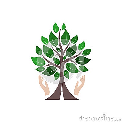Road tree logo or icon Stock Photo