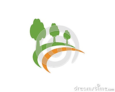 Road tree logo vector Vector Illustration