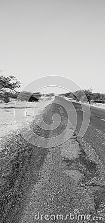 Road trip at Gujarat In summer,temprature about 42Â© Stock Photo
