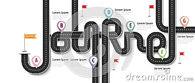 Road trip and Journey route Vector Illustration