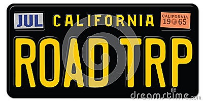 Road Trip License Plate California Stock Photo