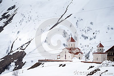 Road trip with nice view around Gudauri in the winter , Kazbegi mountain , Georgia Editorial Stock Photo