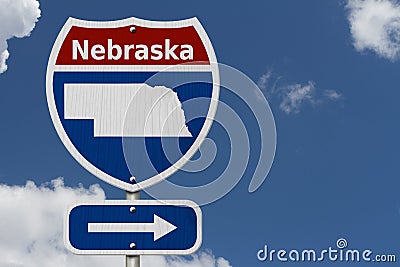 Road trip to Nebraska with sky Stock Photo