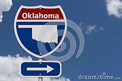 Road trip to Oklahoma sign Stock Photo