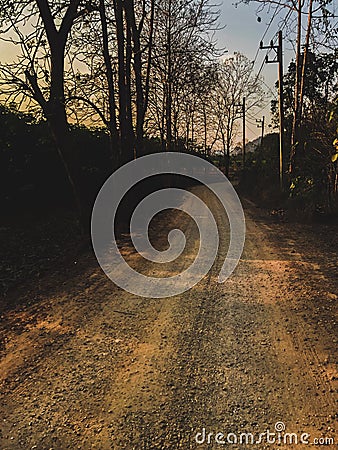 Rough path in the evening Stock Photo