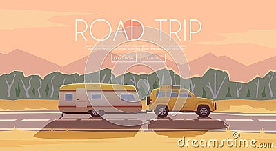 Road trip. Vector Illustration Stock Photo