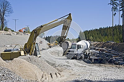 Road under construction Stock Photo