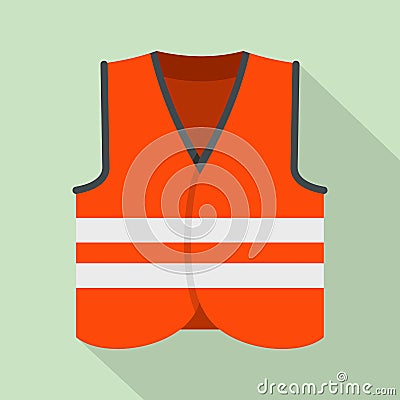 Road vest icon, flat style Cartoon Illustration