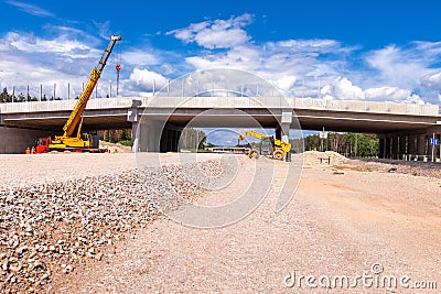 Road and viaduct construction Stock Photo