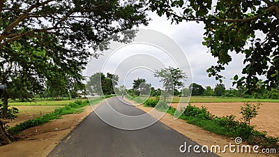 A road view in Laumunda village of odisha Stock Photo