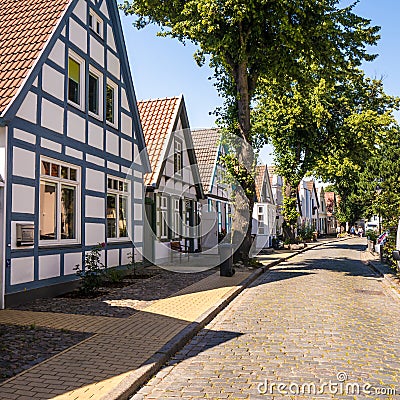 Road in warnemuende Stock Photo