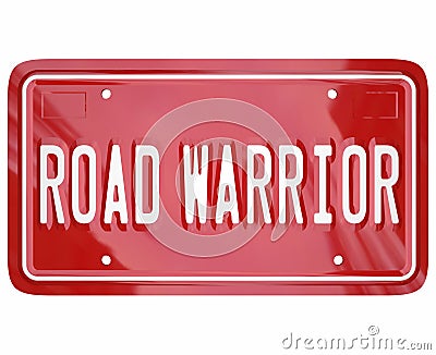 Road Warrior Words License Plate Business Traveler Salesperson Stock Photo