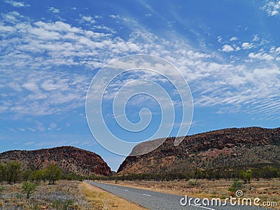 Road in the West Mcdonnell ranges Stock Photo