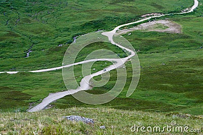 Road Winding through Tundra Stock Photo