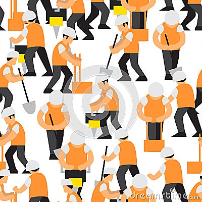 Road work vector pattern Vector Illustration