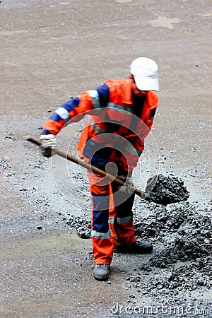 Road worker Stock Photo